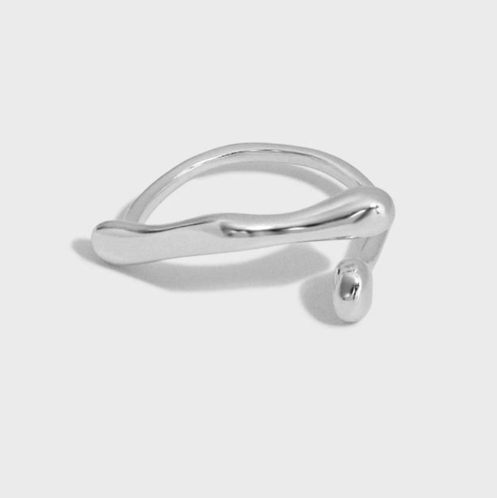 Sterling Silver Abstract Adjustable Ring
