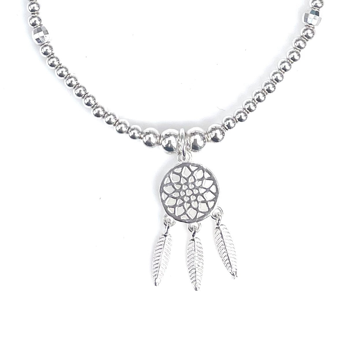 Silver Stretch Stacking Bracelet with Dreamcatcher Charm