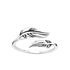 Sterling Silver Textured Twin Leaf Ring