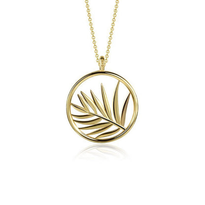 Sterling Silver Beautiful Golden Leaf Pendant Necklace.