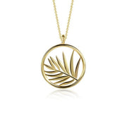 Sterling Silver Beautiful Golden Leaf Pendant Necklace.