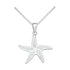 Sterling Silver Opal Starfish Pendant Necklace