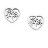 Sterling Silver Tree of Life Heart Shaped Stud Earrings