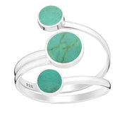 Turquoise Green three stone adjustable ring
