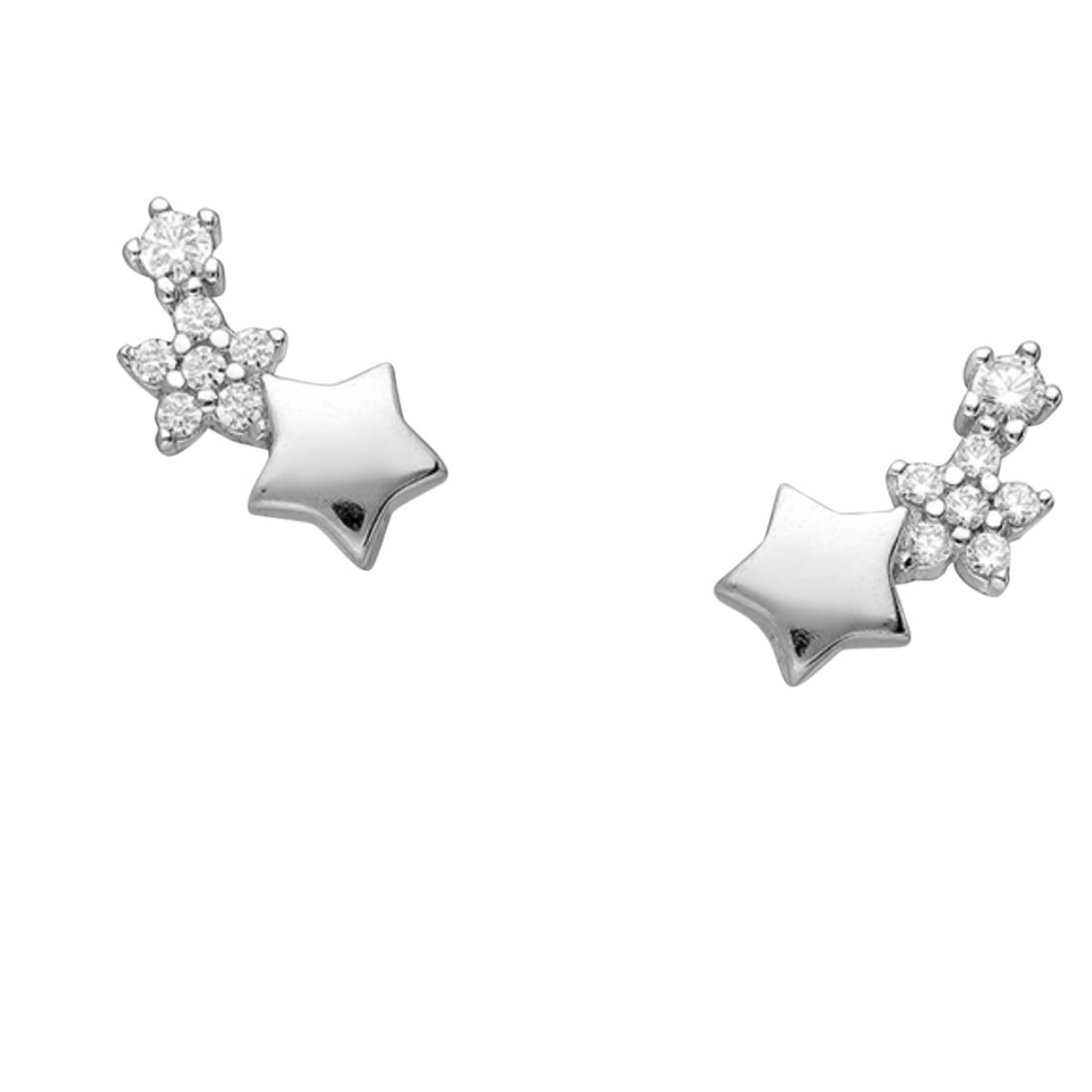 Sterling Silver Trio of Stars Earrings