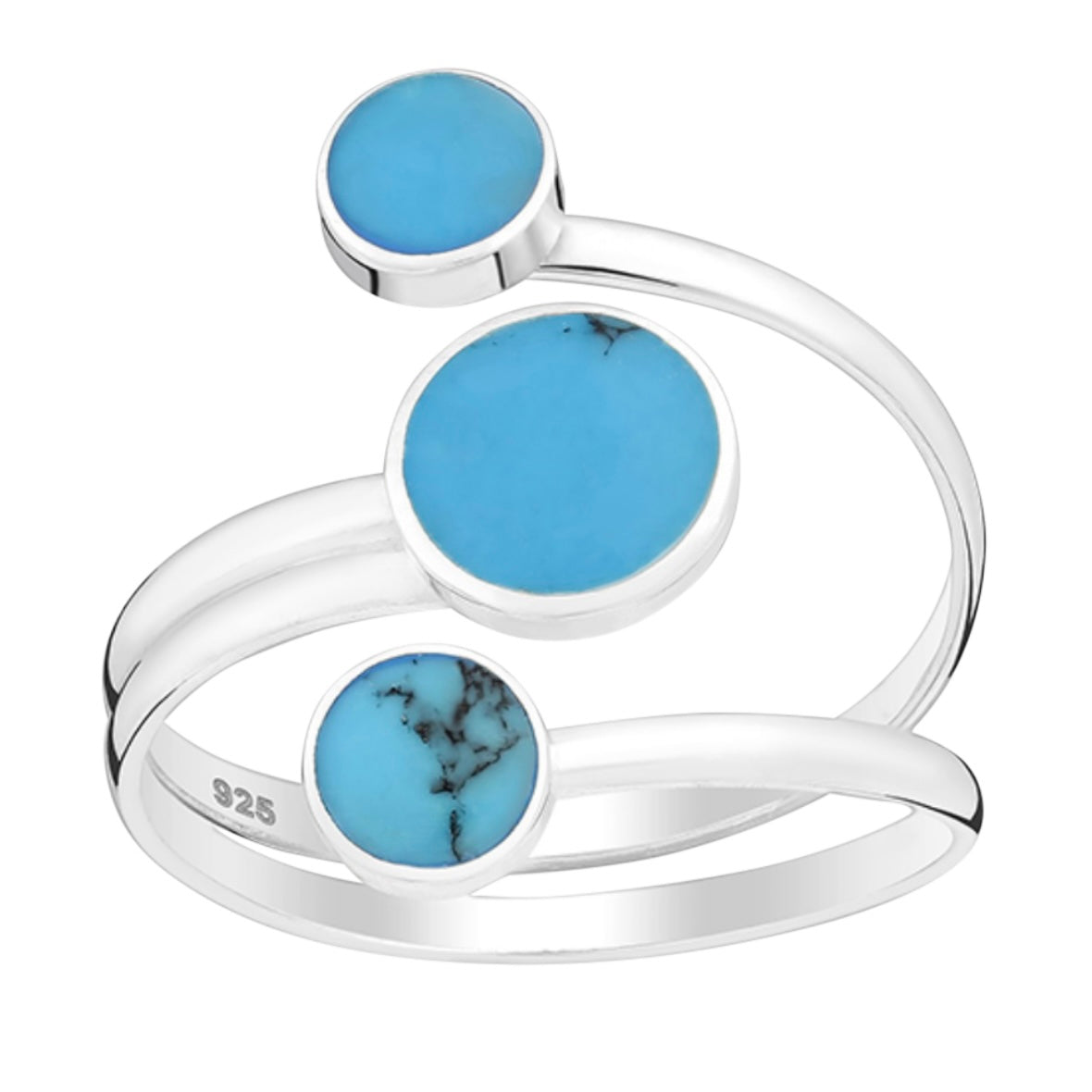 Turquoise three stone adjustable ring