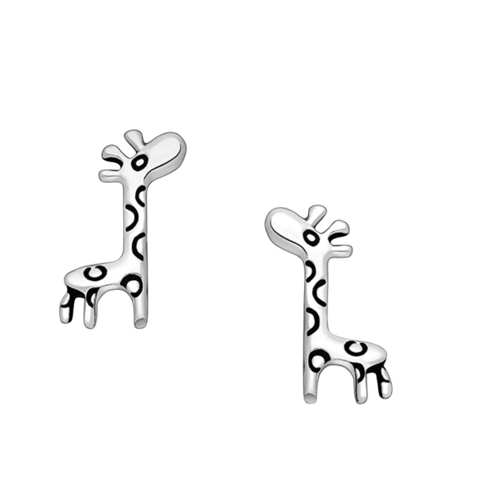 Sterling Silver Giraffe Stud Earrings