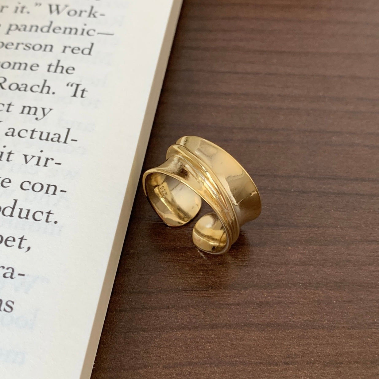 Gold Vermeil Statement Adjustable Ring