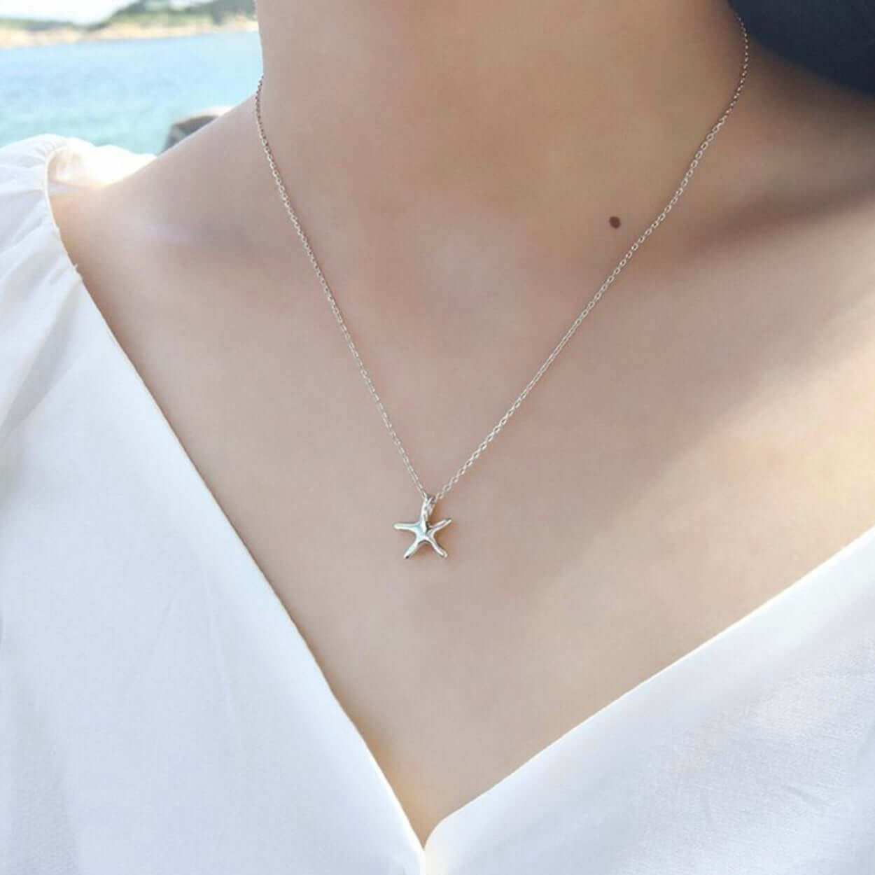 Silver Starfish Necklace