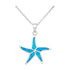 Sterling Silver Turquoise Starfish Pendant Necklace