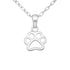 Silver Open Paw Print Pendant Necklace