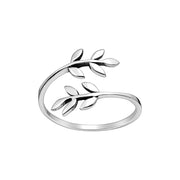 Sterling Silver Adjustable Leaf Ring 