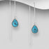 Sterling Silver Threader Earrings with Turquoise Teardrop