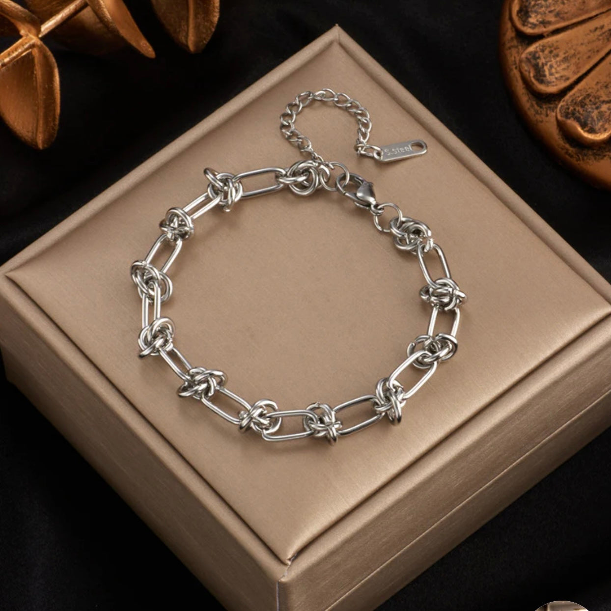 Stainless Steel Waterproof Chunky link bracelet in Silver or Gold Plate