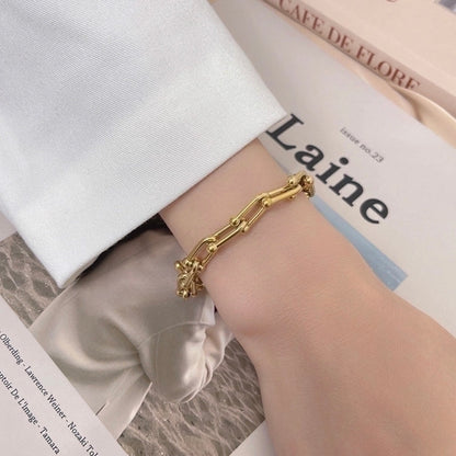 Stainless Steel Waterproof Chunky link bracelet in Silver or Gold Plate