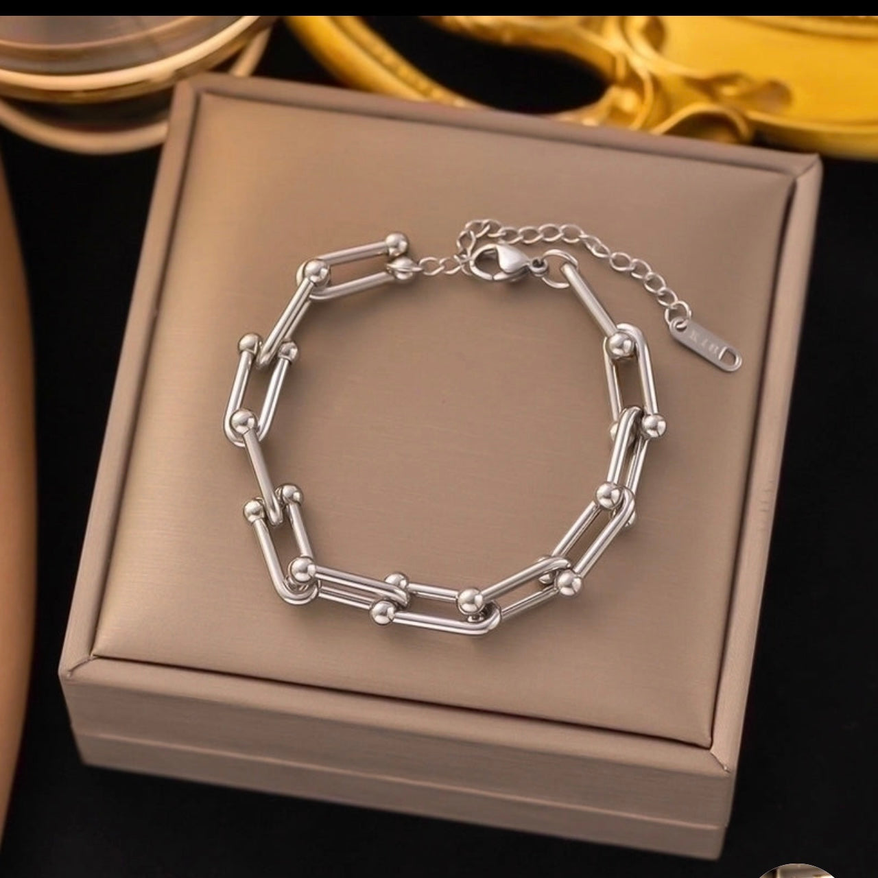 Stainless Steel Waterproof Chunky link bracelet in Silver or Gold Plate