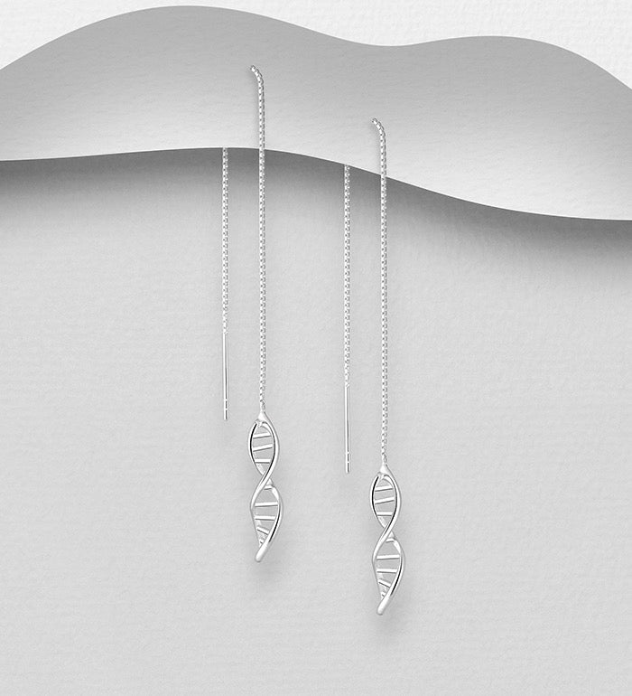 Silver Twist Threader Earring