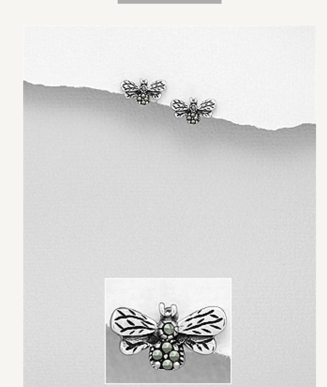 Bee Earrings with Crystals 