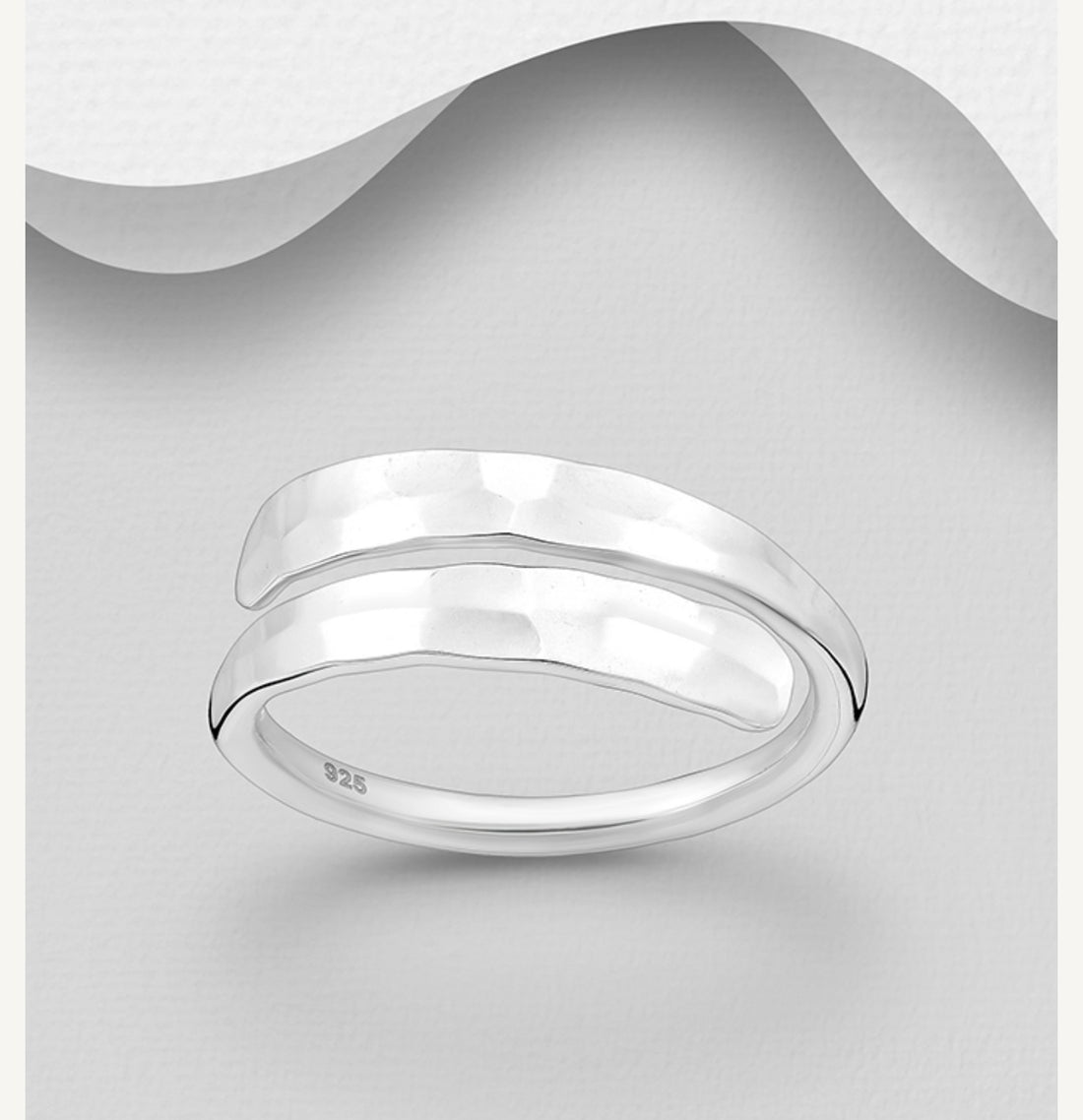 Hammered Band Adjustable Wrap Ring