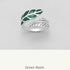 Sterling Silver Adjustable  Enamelled Leaf Statement Ring 